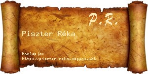 Piszter Réka névjegykártya