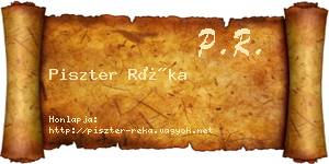 Piszter Réka névjegykártya